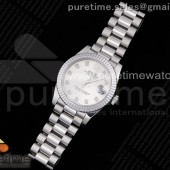 GM공장 롤렉스 데이저스트 31 실버다이얼 브레이슬릿 DateJust 31 Ladies 278289 GMF 316L Steel Silver Dial Diamonds Markers on President Syle Bracelet