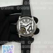 JB공장 오마쥬 플라잉 뚜르비용 화이트다이얼 가죽스트랩 Hommage Flying Tourbillon SS JBF Best Edition White Dial on Black Leather Strap