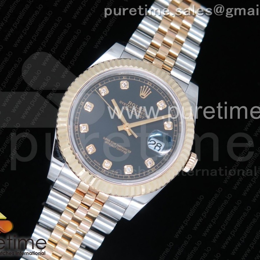 GM공장 롤렉스 데이저스트 41 포금 옐로우골드콤비 블랙다이얼 텐포인트 쥬빌레브레이슬릿DateJust 41 126333 YG Wrapped Black Dial Diamonds Markers on SS/YG Jubilee Bracelet A2824