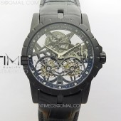 YS공장 로저드뷔 엑스칼리버 Rddbex0820 스켈레톤다이얼 블랙가죽스트랩 Excalibur Rddbex0820 DLC YSF Best Edition Skeleton Dial on Black Leather Strap Asian RD100 Double Tourbillon