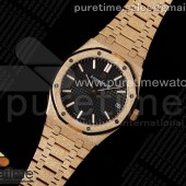 IP공장 오데마피게 로얄오크 15500 로즈골드금통 블랙다이얼 브레이슬릿 Royal Oak 41mm 15500 Frosted RG IPF 1:1 Best Edition Black Textured Dial on RG Bracelet SA4302 Super Clone