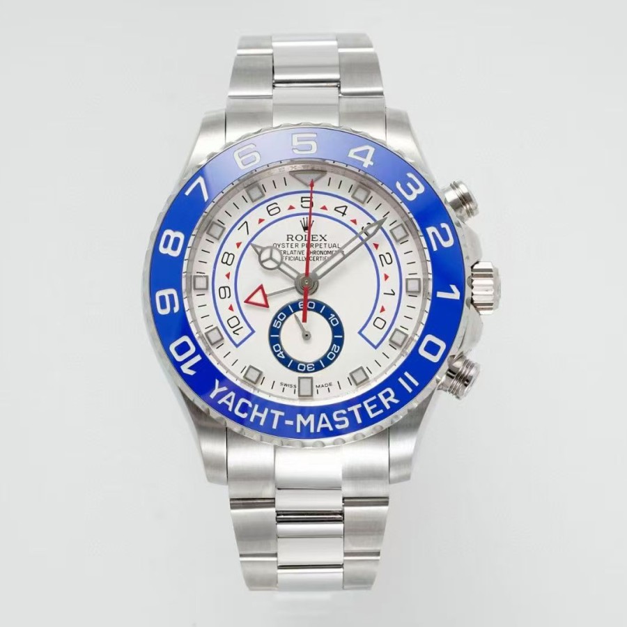 KF공장 롤렉스 요트마스터2 스틸 화이트다이얼 브레이슬릿 YachtMaster II 116689 SS KF 1:1 Best Edition Blue Ceramic Bezel White Dial on SS Bracelet A7750