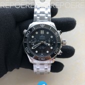 OM공장 오메가 2018 씨마스터 300M 크로노그래프 스틸 블랙다이얼 브레이슬릿 Seamaster 300m 2018 Chrono SS/SS Blk OMF Asia 9900