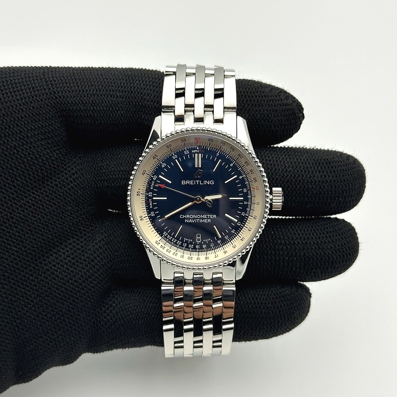 TF공장 브라이틀링 내비타이머 38 블루다이얼 브레이슬릿 Navitimer 38 Date SS TF 1:1 Best Edition Blue Dial on SS Bracelet A2824