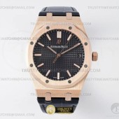 IP공장 오데마피게 로얄오크 15500 로즈골드금통 블랙다이얼 가죽스트랩 Royal Oak 41mm 15500 RG/LE Black IPF A4302
