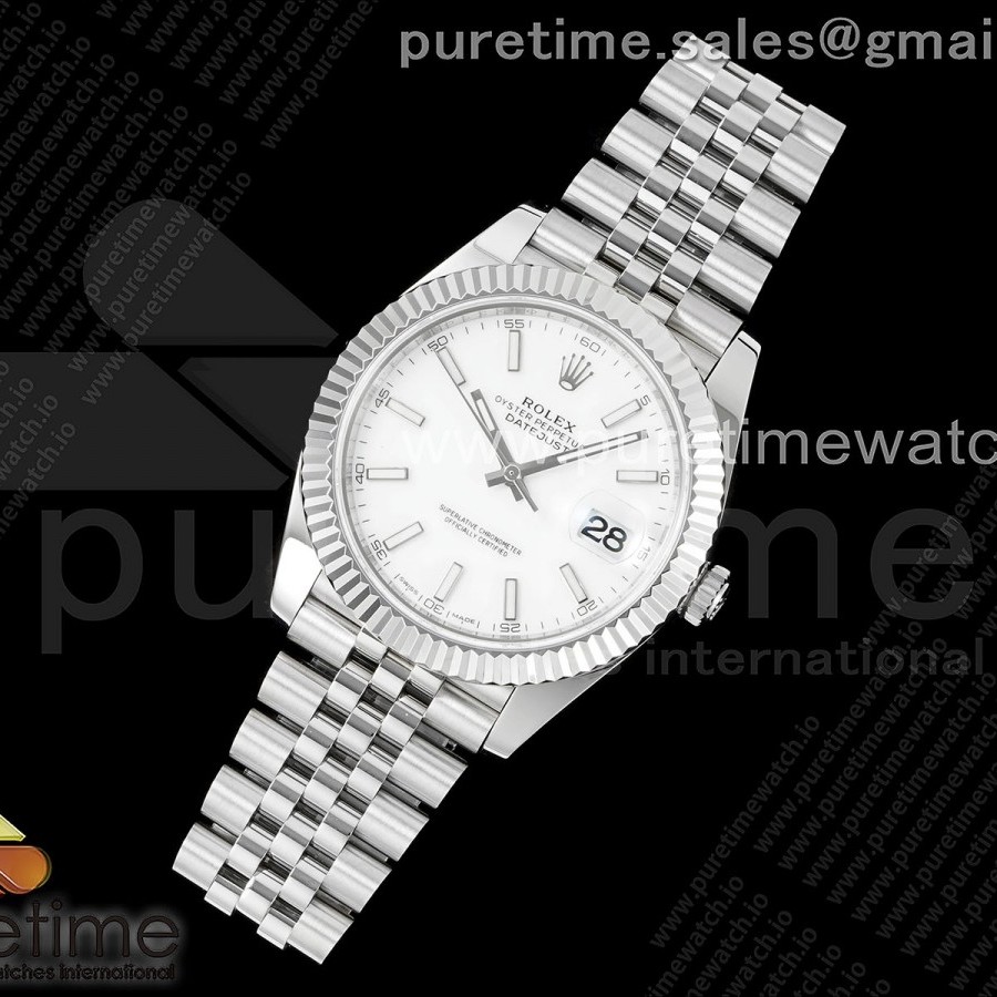 ZF공장 롤렉스 데이저스트 41 스틸 화이트다이얼 플루티드베젤 쥬빌레브레이슬릿 DateJust 41 126334 ZF 1:1 Best Edition 904L Steel White Dial Stick Marker on Jubilee Bracelet A2824