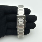 K11공장 까르띠에 탱크 머스트 스몰 스틸 화이트다이얼 브레이슬릿 CAR0549A - Cartier Tank Must Small SS/SS Wht K11 Sw Qtz