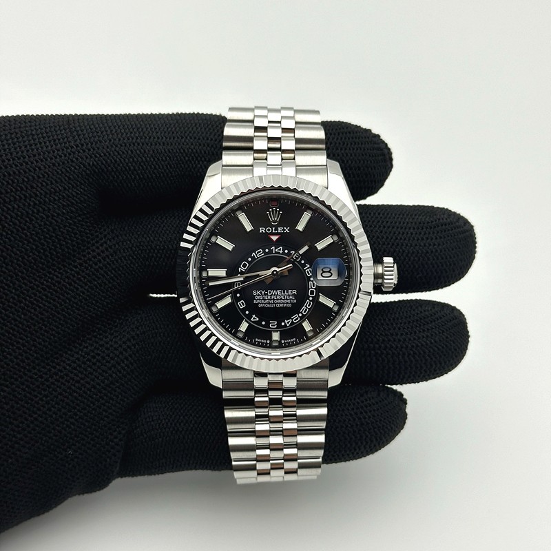 ZF공장 롤렉스 스카이드웰러 스틸 블랙다이얼 브레이슬릿 Sky-Dweller 326934 904L SS ZF 1:1 Best Edition Black Dial on SS Jubilee Bracelet A2824