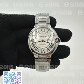 CH공장 까르띠에 발롱블루 40 오토메틱 스틸 화이트다이얼 브레이슬릿 Ballon Bleu 40mm SS CHF 1:1 Best Edition White Texture Dial on SS Bracelet A2824