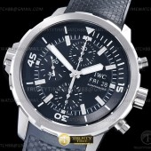 V6S공장 IWC 아쿠아타이머 크로노그래프 IW376803 블랙다이얼 블랙패턴러버스트랩 AquaTimer Chronograph IW376803 SS/RU Black V6S A7750