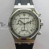 DD공장 오데마피게 로얄오크 크로노그래프 26240 스틸 화이트다이얼 러버스트랩 Royal Oak Chrono 26240 SS V2 DDF 1:1 Best Edition Silver Dial On Black Rubber Strap Super Clone DD4401