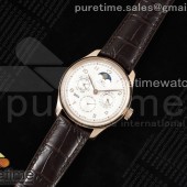 QF공장 IWC 포르투기저 퍼페츄얼캘린더 5033 로즈골드금통 화이트다이얼 가죽스트랩 Portugieser Perpetual Calendar RG 5033 QF Best Edition White Dial on Brown Leather Strap A52610