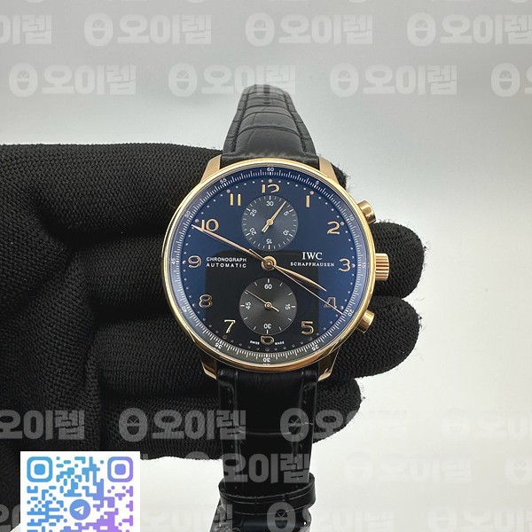 ZF공장 IWC 포르투기저 3714 크로노그래프 로즈골드 금통 블랙다이얼 v3