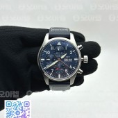 KK공장 IWC 파일럿 크로노그래프 IW388101 Pilot Chrono IW388101 KKF Best Edition Blue Dial on Blue Leather Strap A7750 to 69385