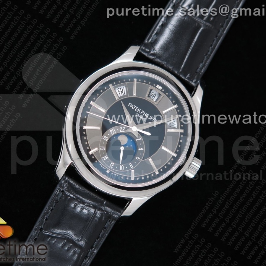 GR공장 파텍필립 애뉴얼 캘린더 그레이다이얼 가죽스트랩 Annual Calendar 5205G Gray Dial on Black Leather Strap A324