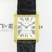 AF공장 까르띠에 탱크솔로 24 스몰 옐로우골드금장 화이트다이얼 가죽스트랩 TANK SOLO LADIES 24MM YG WHITE DIAL ON BLACK LEATHER STRAP RONDA QUARTZ
