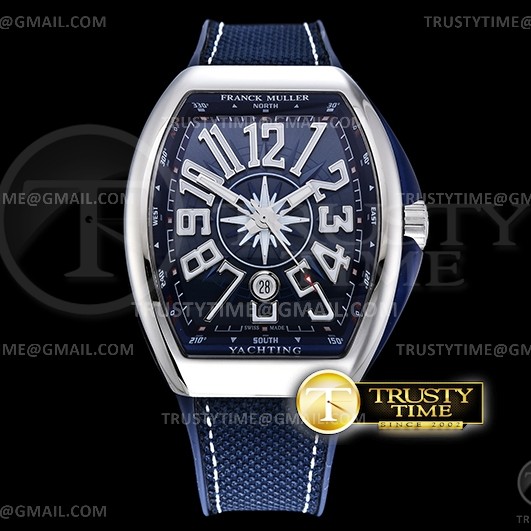 ZF공장 프랭크뮬러 뱅가드 블루다이얼 나일론스트랩 Vanguard Mens Yachting V45 SS/NY/RU Blue ZF MY9015