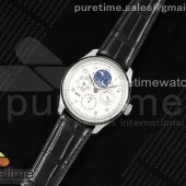 QF공장 IWC 포르투기저 퍼페츄얼캘린더 5034 스틸 화이트다이얼 가죽스트랩 Portugieser Perpetual Calendar SS 5034 QF Best Edition White Dial on Black Leather Strap A52610