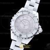 XF공장 샤넬 J12 핑크다이얼 다이아몬드인덱스 33mm 여성용 J-12 Ladies 33mm CER/CER Pink/Dia XF Sw Qtz