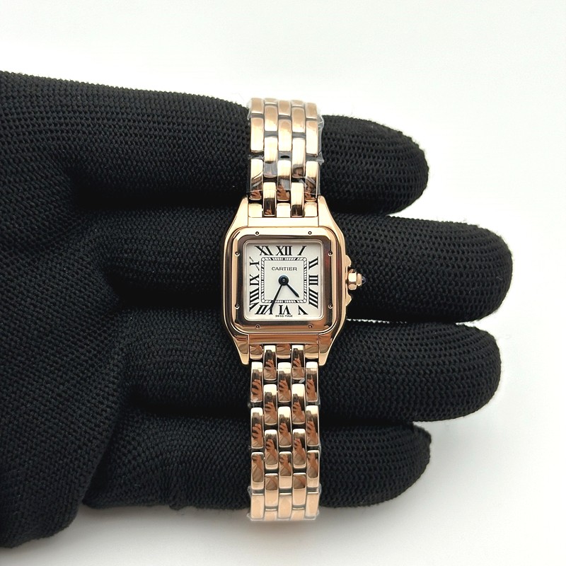 BV공장 까르띠에 팬더 22 로즈골드금통 화이트다이얼 브레이슬릿 Panthère 22mm BVF 1:1 Best Edition RG White Dial on RG Bracelet Ronda Quartz