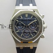 DD공장 오데마피게 로얄오크 크로노그래프 26240 스틸 블루다이얼 러버스트랩 Royal Oak Chrono 26240 SS V2 DDF 1:1 Best Edition Blue Dial On Black Rubber Strap Super Clone DD4401