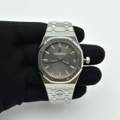 APS공장 오데마피게 로얄오크 15500 스틸 그레이다이얼 브레이슬릿 Royal Oak 41mm 15500 SS APSF 1:1 Best Edition Gray Textured Dial on SS Bracelet SA4302 Super Clone