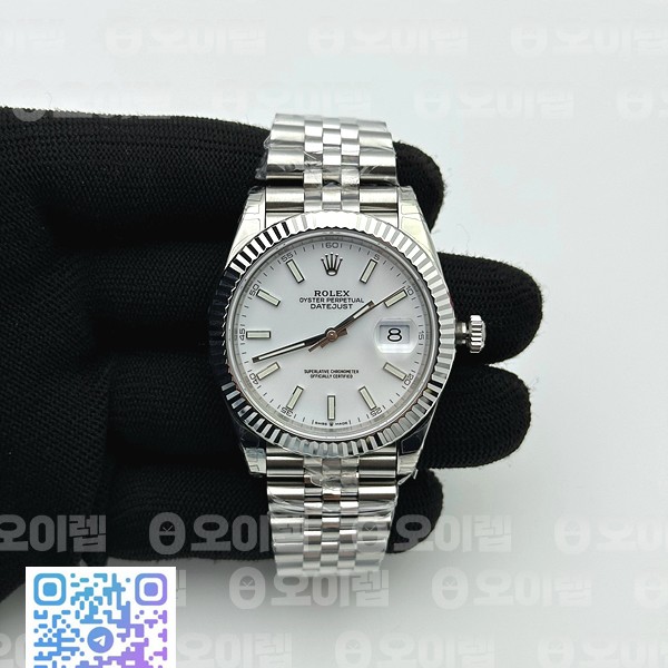 VS공장 롤렉스 데이저스트 41 스틸 화이트다이얼 플루티드베젤 쥬빌레브레이슬릿 DateJust 41 126334 904L SS VSF 1:1 Best Edition White Dial on Jubilee Bracelet VS3235