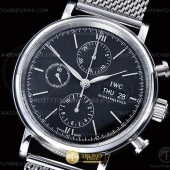 TW공장 IWC 포르토피노 크로노 스틸 블랙다이얼 매쉬스트랩 Portofino Chrono IW3910 SS/SS Blk/Stk TWF A7750