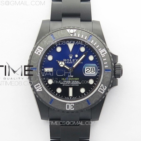 VS공장 롤렉스 서브마리너 DiW커스텀 블루그라데이션다이얼 브레이슬릿 Submariner DIW DLC Sandblasted VSF 1:1 Best Edition Black/Blue Dial on DLC Bracelet VS3135