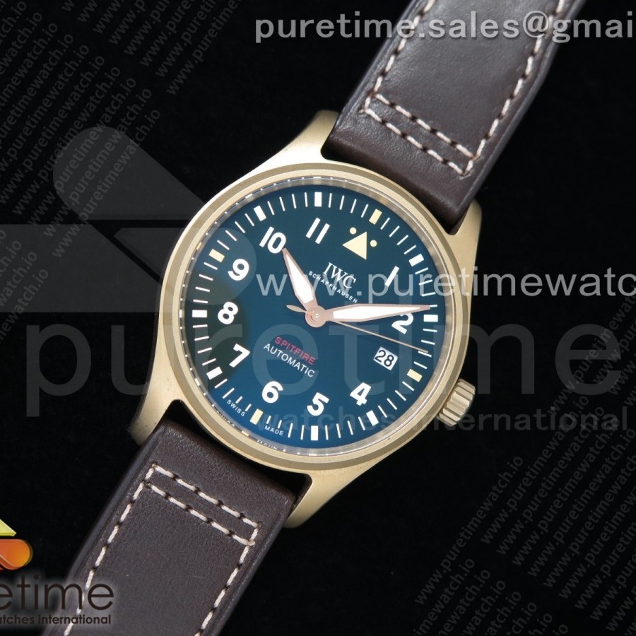 MK공장 마크18 스핏파이어 브론즈케이스 그린다이얼 가죽스트랩 Spitfire Automatic Bronze IW326802 Green Dial on Brown Leather Strap MIYOTA 9015