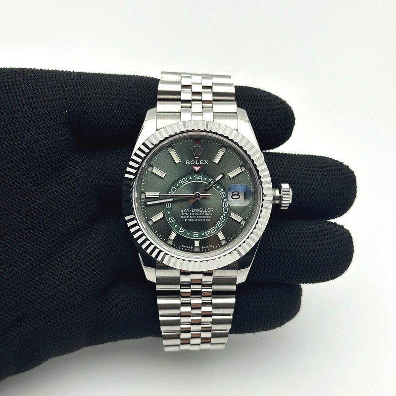 ZF공장 롤렉스 스카이드웰러 스틸 그린다이얼 브레이슬릿 Sky-Dweller 326934 904L SS ZF 1:1 Best Edition Green Dial on SS Jubilee Bracelet A2824