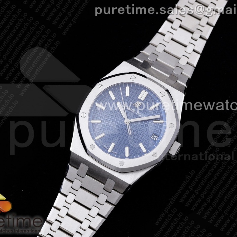 OM공장 V2 15500 블루다이얼 브레이슬릿 Royal Oak 41mm 15500 SS Blue Textured Dial on SS Bracelet MIYOTA 9015 V2
