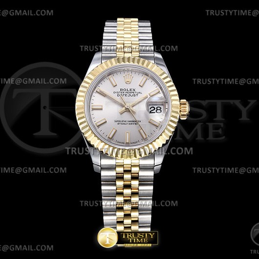 GM공장 롤렉스 데이저스트 28 옐로우골드콤비 실버다이얼 2671 DJ Ladies 28mm Jub Flt 904L YG/SS S-Wht/Stk GMF A2671