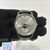 ZF공장 예거르쿨트르 마스터 울트라씬 문페이즈 스틸 화이트다이얼 Master Ultra Thin Moon 1368420 SS White Dial on Black Leather Strap V3 SA925 Super Clone