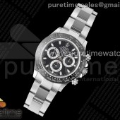 WF공장 롤렉스 세라믹 데이토나 세라믹베젤 블랙다이얼 브레이슬릿 Daytona 116500 WF 1:1 Best Edition 904L Steel Black Dial on SS Bracelet A7750