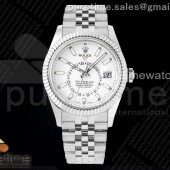 Noob공장 롤렉스 스카이드웰러 스틸 화이트다이얼 쥬빌레브레이슬릿 Skydweller SS Noob Best Edition White Dial on SS Jubilee Bracelet A23J 눕