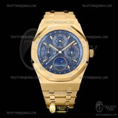 APS공장 오데마피게 로얄오크 퍼페추얼캘린더 옐로우골드금통 블루다이얼 브레이슬릿 Royal Oak Perpetual Cal 26574 YG/YG Blue APSF A5134