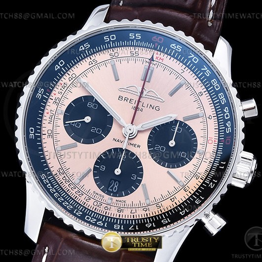 OX공장 브라이틀링 내비타이머 크로노 가죽스트랩 Navitimer B01 Chrono 43mm SS/LE Cop OXF A7750