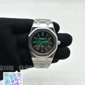 ZF공장 오데마피게 로얄오크 16202 그린다이얼 브레이슬릿 50주년기념판 Royal Oak 39mm 16202 "50th Anniversary" SS ZF 1:1 Best Edition Green Textured Dial on SS Bracelet A7121