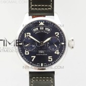 YL공장 IWC 빅파일럿 애뉴얼캘린더 스틸 어린왕자에디션 BIG PILOT REAL PR IW502703 SS BLUE DIAL ON BLACK CALFSKIN STRAP A52850