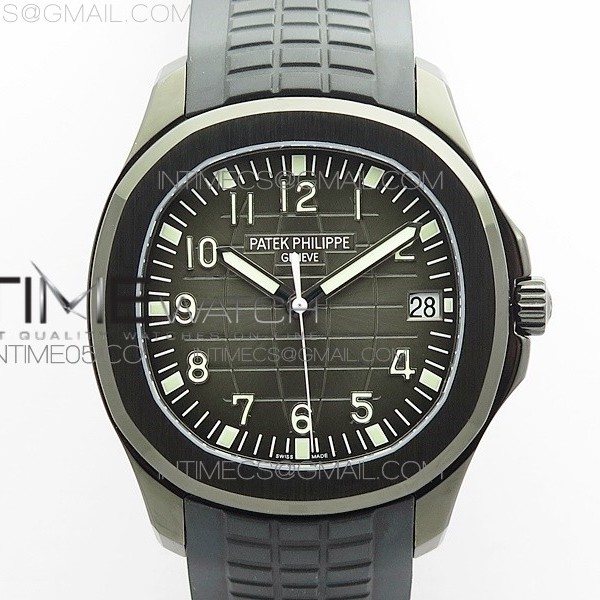 ZF공장 아쿠아넛 DLC 블랙다이얼 러버 Aquanaut Jumbo 5167A DLC ZF 1:1 Best Edition Black Dial on Black Rubber Strap 324CS
