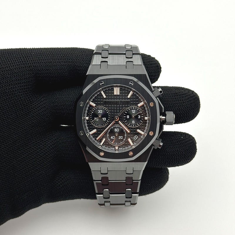 APS공장 오데마피게 로얄오크 크로노그래프 풀세라믹 블랙다이얼 브레이슬릿 26240 V2 Royal Oak Chrono 26240 Black Ceramic APSF 1:1 Best Edition on Ceramic Bracelet SA4401 Super Clone