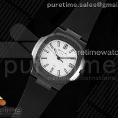 AMG공장 파텍필립 노틸러스 5711 블랙풀세라믹 화이트다이얼 블랙러버스트랩 AET Nautilus 5711 Black Ceramic AMGF Best Edition White Dial on Black Rubber Strap MIYOTA 9015