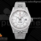 ZF공장 롤렉스 스카이드웰러 스틸 화이트다이얼 브레이슬릿 Sky-Dweller 326934 904L SS ZF 1:1 Best Edition White Dial on SS Jubilee Bracelet A2824