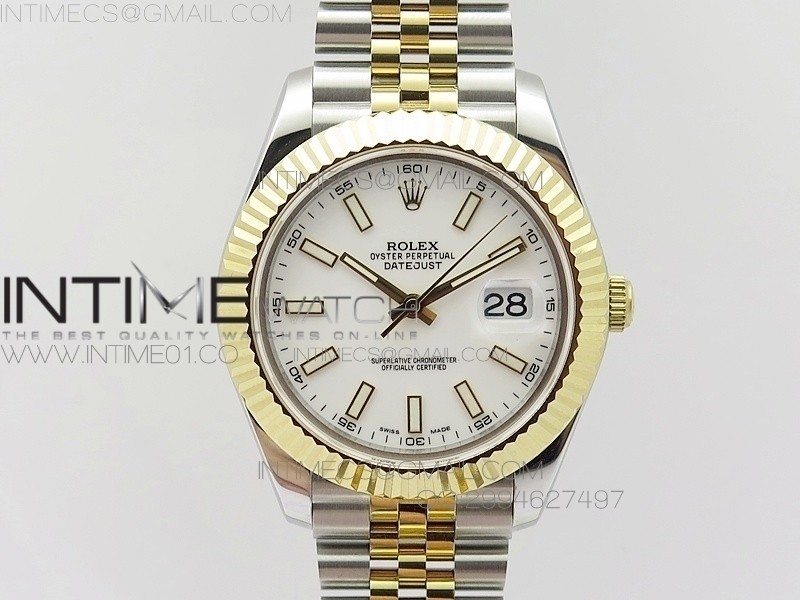 BP공장 V2 롤렉스 데이저스트2 콤비 화이트다이얼 바인덱스 Rolex DateJust2 SS&YG White Dial Bar Index 신형브레스렛