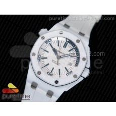 XF공장 오데마피게 로얄오크 오프쇼어세라믹 다이버 Royal Oak Offshore Diver Real White Ceramic White Rubber Strap A3120