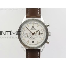 OM공장 오메가 스피드마스터57 스틸 화이트다이얼 로즈골드인덱스 브라운가죽스트랩 SPEEDMASTER '57 CO-AXIAL WHITE DIAL RG MARKERS ON BROWN LEATHER STRAP A9300 (FREE THE LEATHER STRAP)