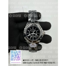 HT공장 샤넬 J12 블랙세라믹 38mm 남성용 세라믹브레이슬릿 솔리드백 XHANEL J-12 38mm Blk CER/CER Blk/Num EAST A2892 KOR EAST공장