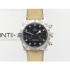 튜더 헤리티지 크로노그래프 79530 스틸 블랙다이얼 HERITAGE 79530 SS SILVER BEZEL BLACK DIAL ON LEATHER STRAP A7750