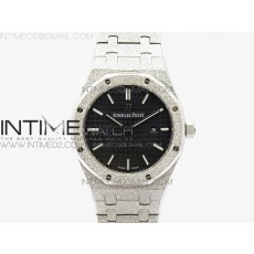 OM공장 오데마피게 로얄오크 15000 프로스티드골드 블랙다이얼 ROYAL OAK 33MM 15000 SATIN-POLISHED SS BLACK DIAL ON SS BRACELET QUARTZ